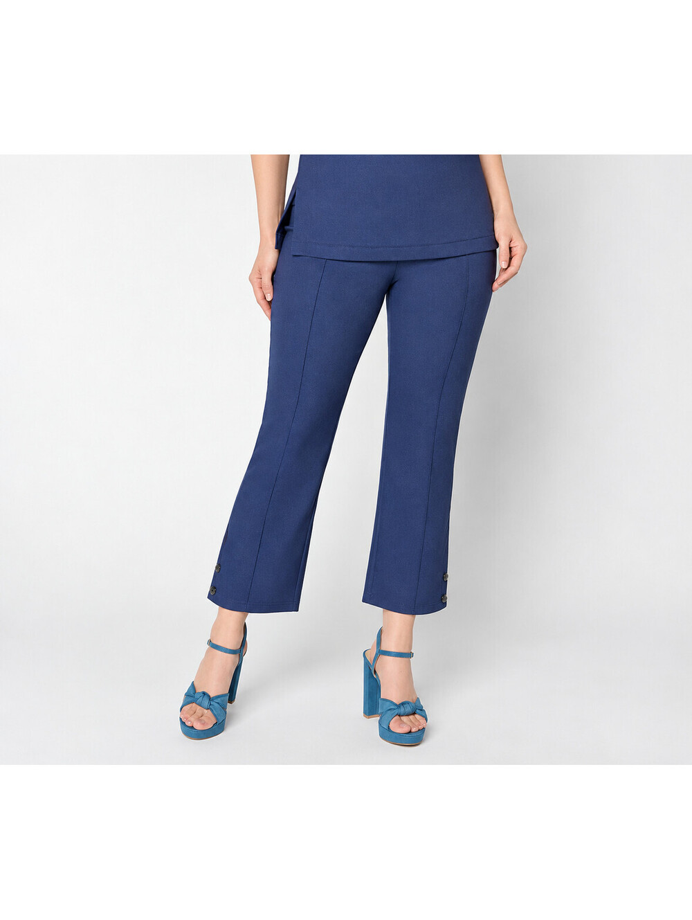 RM Studio x Rebecca Minkoff Regular Stretch Twill Cropped Pants Ocean, Medium